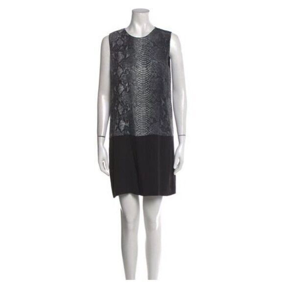 rebecca taylor Authentic black white snake reptile print tank mini dress 4 small - Picture 1 of 6